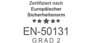 EN 50131 Grad 2 Zertifiziert